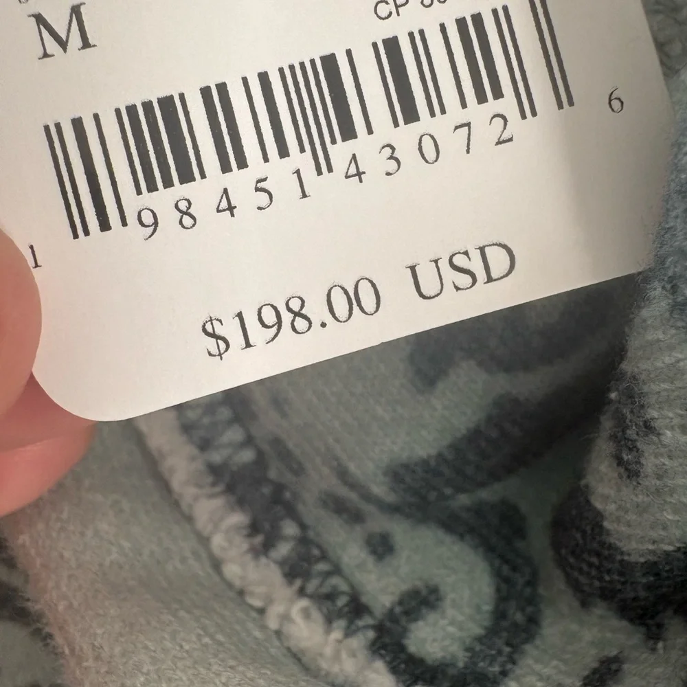 Free People Magpie Sweatshirt Hood Faded Floral Print Oversize Ice Medium NEW - Picture 5 of 8